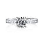 Sophisticated Moissanite Ring - Lab-Grown Diamond in a Polished Silver Band