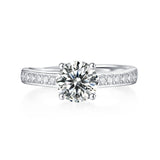 Sophisticated Moissanite Ring - Lab-Grown Diamond in a Polished Silver Band