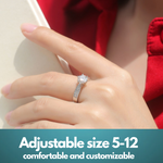 Moissanite Lab-Grown Diamond Engagement Ring - 18K White Gold Plated Forever Design