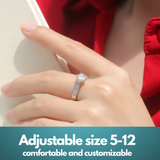 Moissanite Lab-Grown Diamond Engagement Ring - 18K White Gold Plated Forever Design