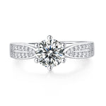 Sophisticated Moissanite Ring - Lab-Grown Diamond in a Polished Silver Band