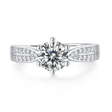 Sophisticated Moissanite Ring - Lab-Grown Diamond in a Polished Silver Band