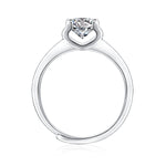 Timeless Moissanite Diamond Ring - Fireworks-Inspired Design in Polished Silver