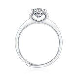 Timeless Moissanite Diamond Ring - Fireworks-Inspired Design in Polished Silver