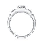 Sophisticated Men’s Moissanite Ring - Lab-Grown Diamond in a Sleek Silver Band