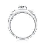 Sophisticated Men’s Moissanite Ring - Lab-Grown Diamond in a Sleek Silver Band