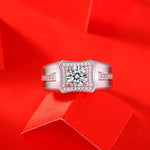 Luxury Moissanite Ring for Men - 18K White Gold Plated with a Bold Design