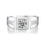 Elegant Moissanite Men’s Ring - Secret Harbor Collection in S925 Sterling Silver