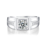 Elegant Moissanite Men’s Ring - Secret Harbor Collection in S925 Sterling Silver