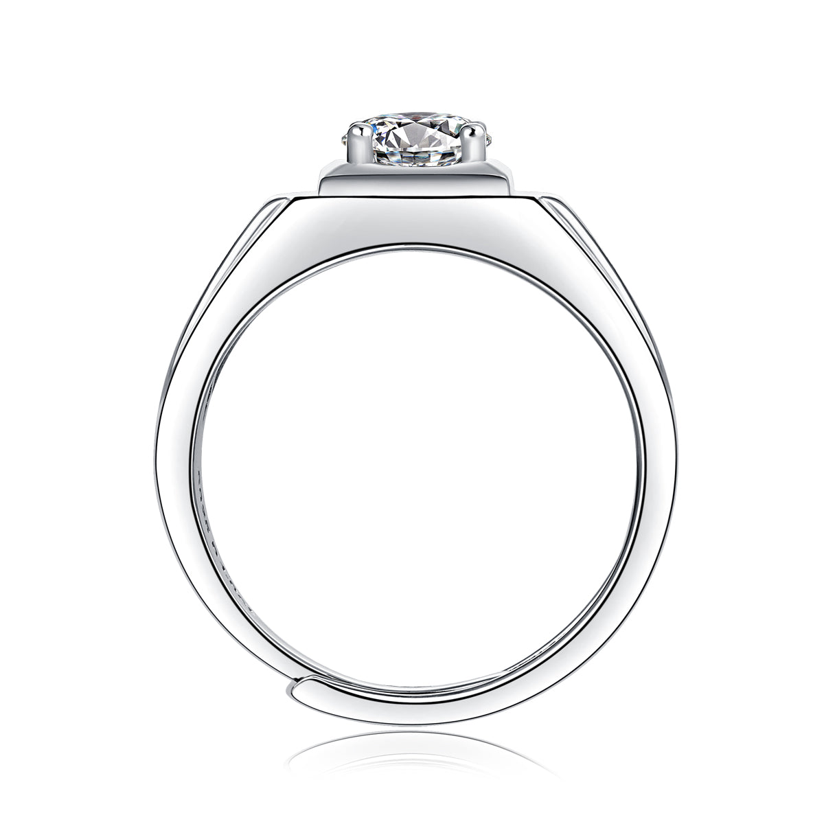 Luxury Moissanite Ring for Men - 18K White Gold Plated with a Nautical-Inspired Design