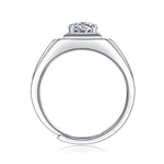 Luxury Moissanite Ring for Men - 18K White Gold Plated with a Nautical-Inspired Design