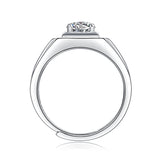 Luxury Moissanite Ring for Men - 18K White Gold Plated with a Nautical-Inspired Design