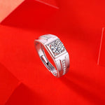 Sophisticated Men’s Moissanite Ring - Lab-Grown Diamond in a Sleek Silver Band