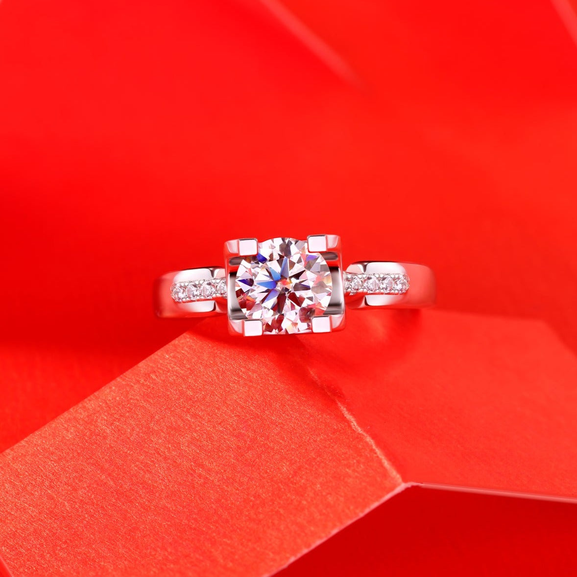 Elegant Moissanite Deep Space Ring - S925 Sterling Silver with Radiant Sparkle