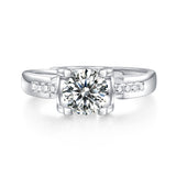 Sophisticated Moissanite Ring - Lab-Grown Diamond in a Polished Silver Band