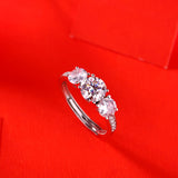 Luxury Moissanite Engagement Ring - Enchanting Collection in White Gold Plated Silver