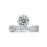 Timeless Moissanite Diamond Ring - Star Snowflake Design with a Brilliant Shine