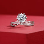 Elegant Moissanite Star Snowflake Ring - S925 Sterling Silver with Radiant Sparkle