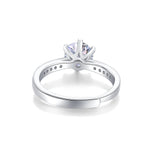 Sterling Silver Moissanite Engagement Ring – Women’s Jewelry, White Gold Plated, Crown Love Style