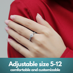 Moissanite Lab-Grown Diamond Engagement Ring for Women – 18K White Gold Plated S925 Sterling Silver