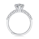 18K White Gold Plated Moissanite Ring – Lab-Grown Diamond, Elegant Heart to Heart Engagement Band