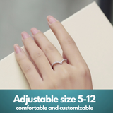 Moissanite Lab-Grown Diamond Engagement Ring - 18K White Gold Plated Silver