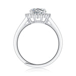 Sterling Silver Romantic Snowflake Moissanite Ring – Women’s Jewelry, White Gold Plated