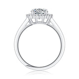 Sterling Silver Romantic Snowflake Moissanite Ring – Women’s Jewelry, White Gold Plated