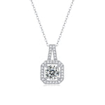 Moissanite lab-grown Diamond Necklace for women - 18K White Gold Plated S925 Sterling Silver - Obsession - 1