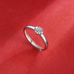 Women’s Moissanite Diamond Engagement Ring – Sterling Silver, White Gold Plated, Pure Mind Design