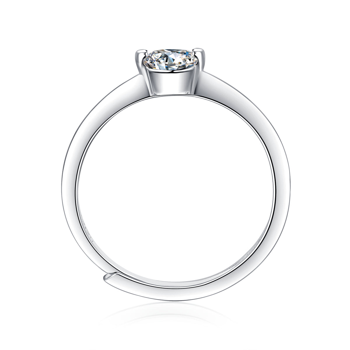 18K White Gold Plated Moissanite Ring – Lab-Grown Diamond, Elegant Pure Mind Engagement Band