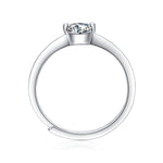 18K White Gold Plated Moissanite Ring – Lab-Grown Diamond, Elegant Pure Mind Engagement Band