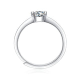 18K White Gold Plated Moissanite Ring – Lab-Grown Diamond, Elegant Pure Mind Engagement Band