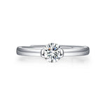 Sterling Silver Moissanite Engagement Ring – Women’s Jewelry, White Gold Plated, Pure Mind Style