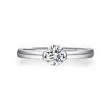 Sterling Silver Moissanite Engagement Ring – Women’s Jewelry, White Gold Plated, Pure Mind Style