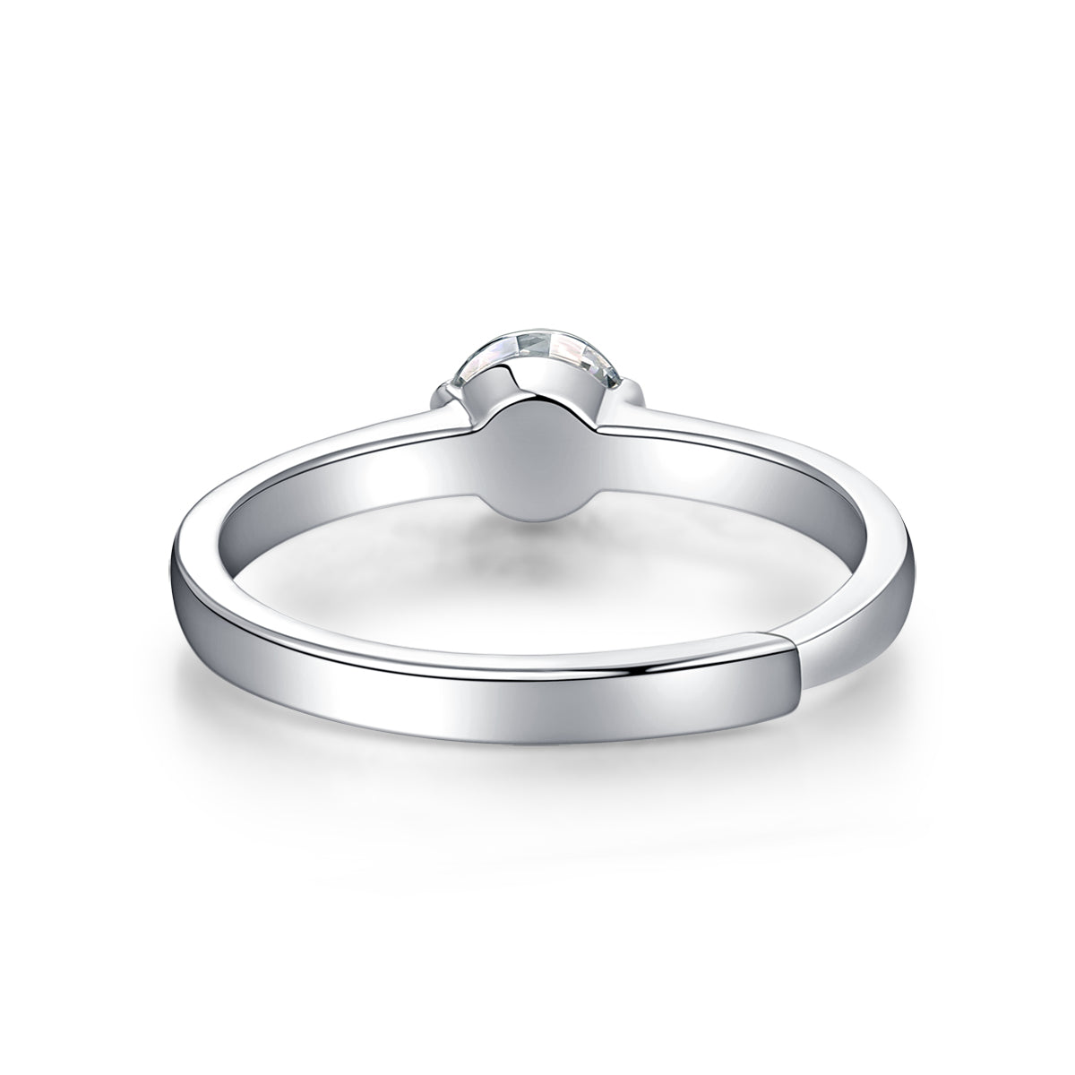 Lab-Grown Moissanite Diamond Ring – 18K White Gold Plated, Timeless Pure Mind Collection