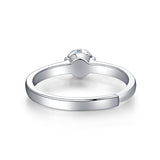 Lab-Grown Moissanite Diamond Ring – 18K White Gold Plated, Timeless Pure Mind Collection