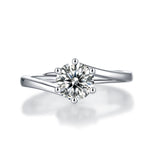 Refined Moissanite Engagement Ring - Stunning Lab-Grown Diamond in a Polished Band