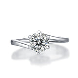 Refined Moissanite Engagement Ring - Stunning Lab-Grown Diamond in a Polished Band