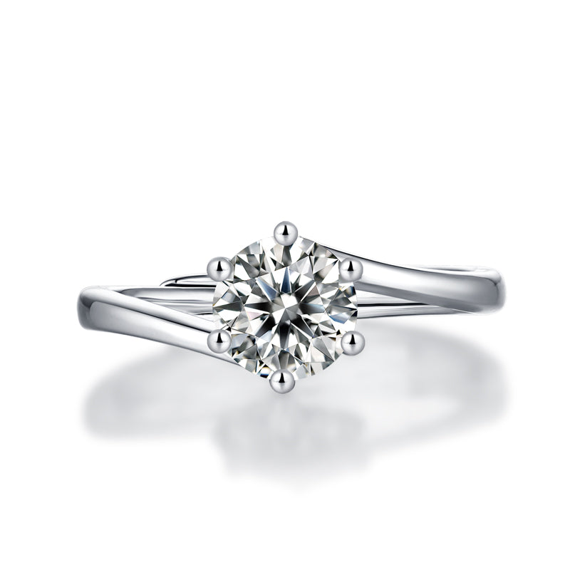 Refined Moissanite Engagement Ring - Stunning Lab-Grown Diamond in a Polished Band