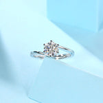 Minimalist Moissanite Ring - 18K White Gold Plated with a Sleek and Modern Look