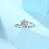 Minimalist Moissanite Ring - 18K White Gold Plated with a Sleek and Modern Look