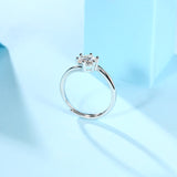 Brilliant Moissanite Ring - 18K White Gold Plated Silver with a Sparkling Finish