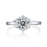 Luxury Moissanite Ring - 18K White Gold Plated with a Radiant Center Stone