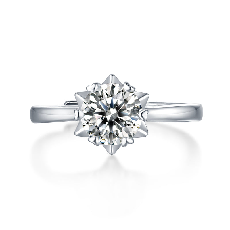 Luxury Moissanite Ring - 18K White Gold Plated with a Radiant Center Stone