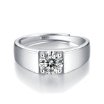 18K White Gold Plated Moissanite Ring – Lab-Grown Diamond, Bold Dominance Style