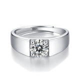18K White Gold Plated Moissanite Ring – Lab-Grown Diamond, Bold Dominance Style