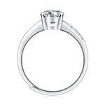 Sterling Silver Well of Wishes Moissanite Engagement Ring – Women’s Jewelry, White Gold Plated