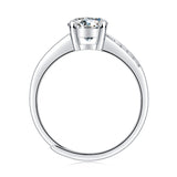 Sterling Silver Well of Wishes Moissanite Engagement Ring – Women’s Jewelry, White Gold Plated