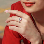 Luminous Square Moissanite Engagement Ring - Radiant Cut Stone in a Sleek Band